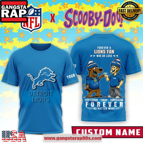 Detroit Lions x Scooby Doo Premium Custom Name 3D Shirt