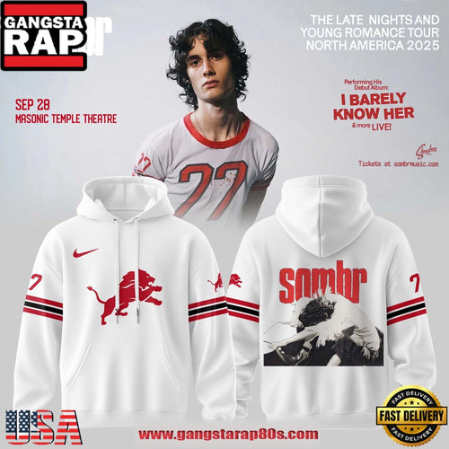 Detroit Lions X Sombr The Late Nights & Young Romance Tour 2025 Hoodie Shirt