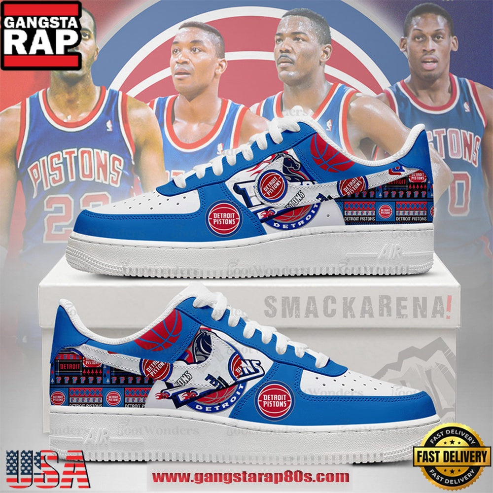 Detroit Pistons NBA New 2026 Version Air Force 1 Sneakers Shoes