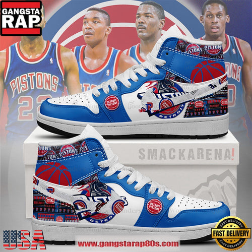 Detroit Pistons NBA New 2026 Version Air Jordan 1 High Top Shoes