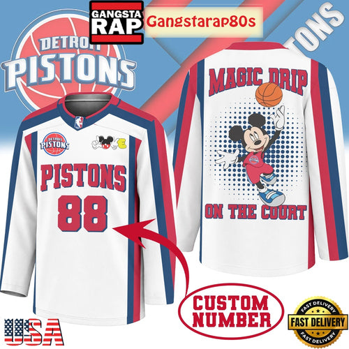 Detroit Pistons Premium NBA Magic Drip Long Jersey Shirt