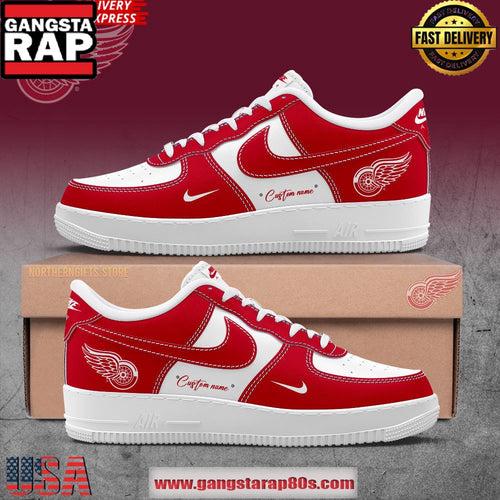 Detroit Red Wings Custom Air Force 1 Running Sneakers Shoes