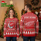 Detroit Red Wings Grateful Dead Skull Ugly Christmas Sweater