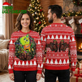 Detroit Red Wings Grinch Hockey Player Hug Ugly Christmas Sweater