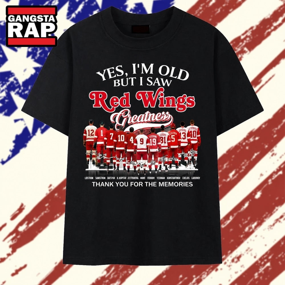 Detroit Red Wings Legends Greatness Vintage Hockey T Shirt