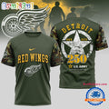 Detroit Red Wings NHL 250 Years US Army Limited 3D Shirt
