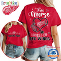 Detroit Red Wings NHL Nurse Appreciation Month Unisex All Over Print T Shirt