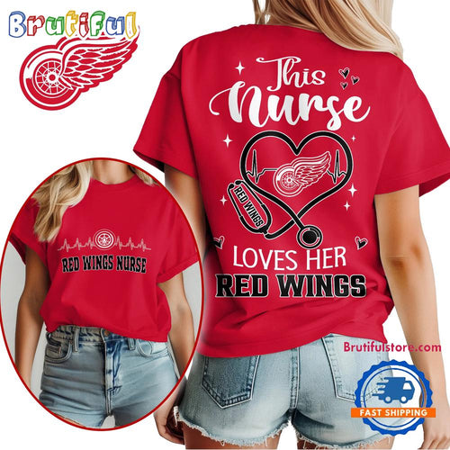 Detroit Red Wings NHL Nurse Appreciation Month Unisex All Over Print T Shirt