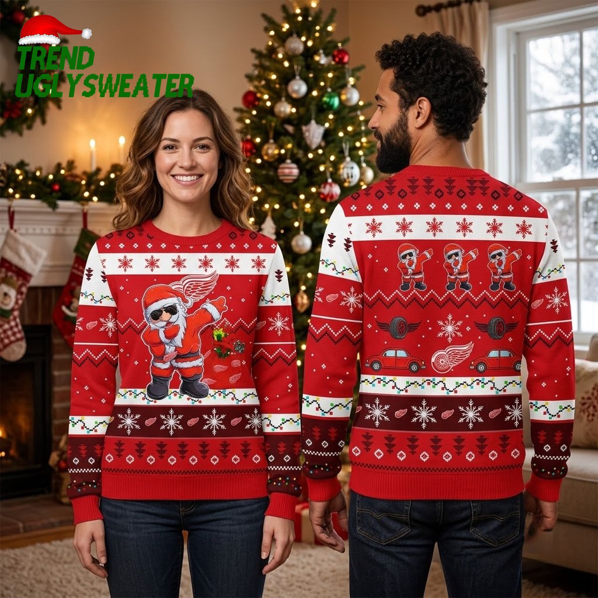 Detroit Red Wings Santa Claus Ugly Christmas Sweater