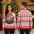 Detroit Red Wings Santa Hat Christmas Wreath Ugly Christmas Sweater