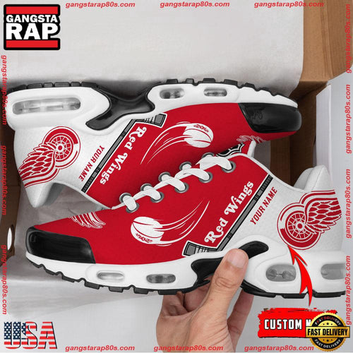 NHL Detroit Red Wings Symbol of Hockeytown Custom Name Air Max Plus Shoes Running Sneakers