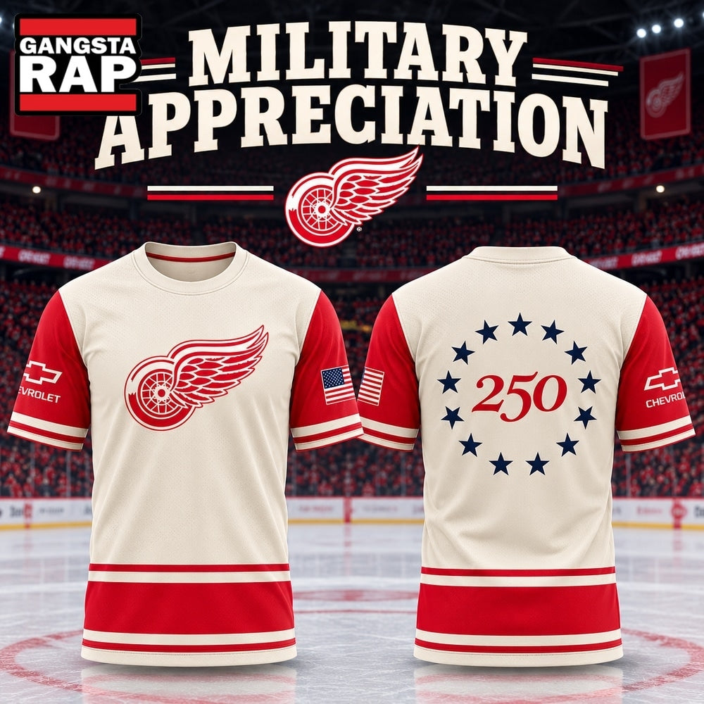 Detroit Red Wings x Military Appreciation Night 2026 Special New T Shirt