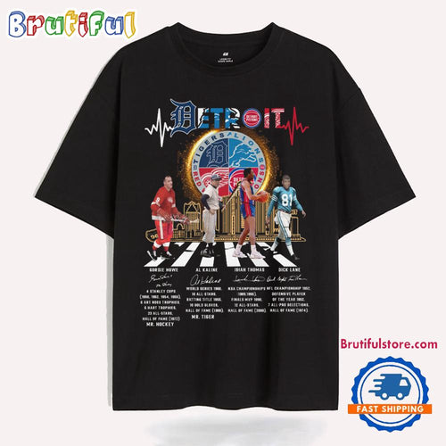 Detroit Sport City Go On The Road Graphics Signature T Shirt