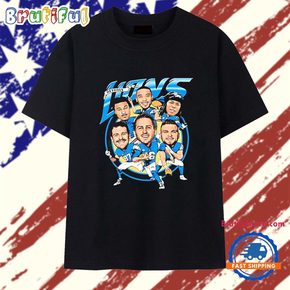 Detroit Tigers Baseball Players Caricature Vintage T Shirt