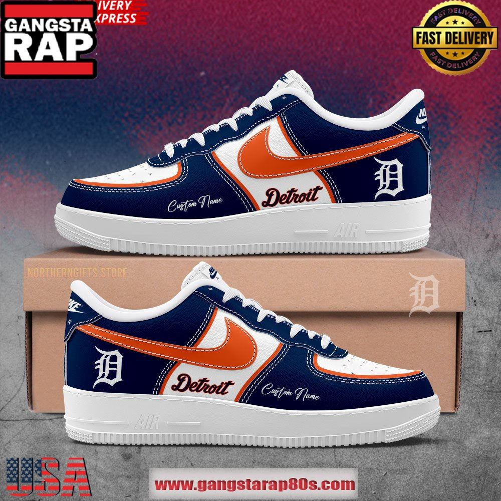 Detroit Tigers Custom Name New Edition Air Force 1 Sneakers Shoes