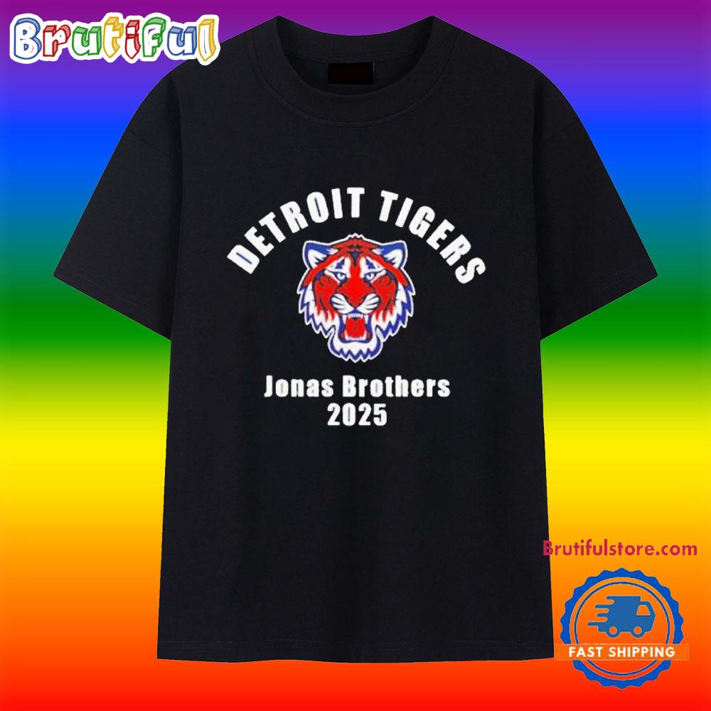Detroit Tigers Jonas Brothers 2025 Logo T Shirt