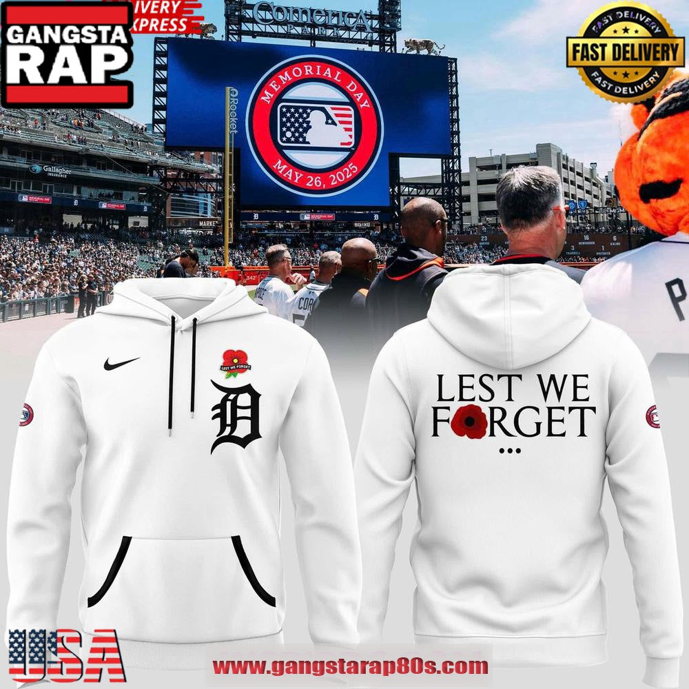 Detroit Tigers Lest We Forget 2025 Memorial All Over Print Hoodie