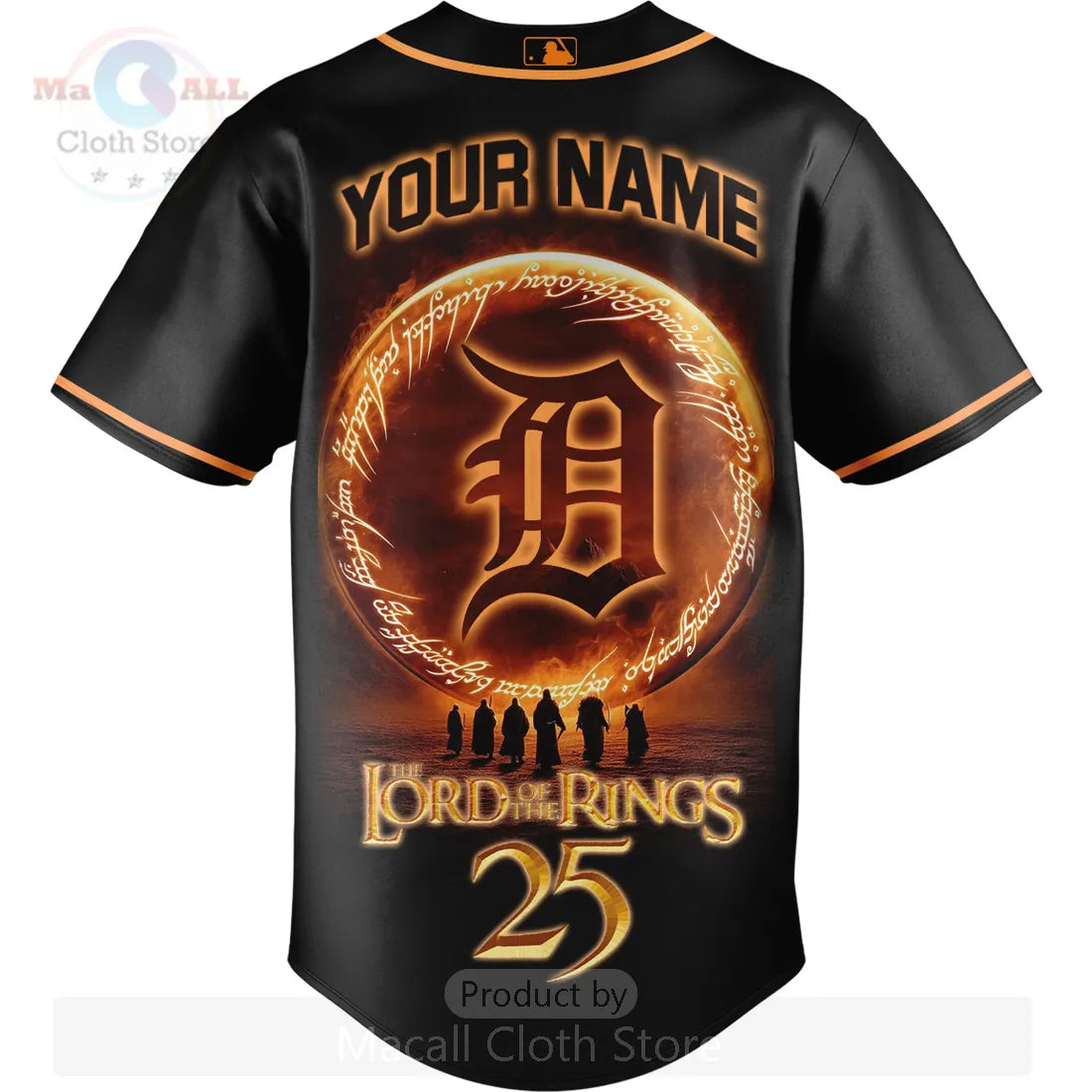 Detroit Tigers Lord of the Rings 25th Anniversary Custom Baseball Jersey