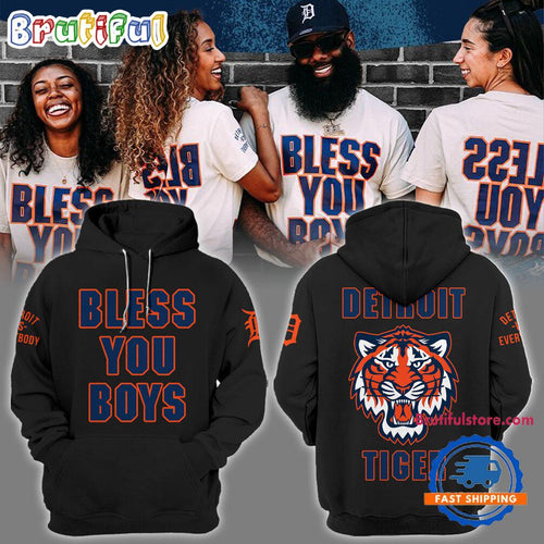 Detroit Tigers MLB 2024 Bless You Boys Black Hoodie T-Shirt