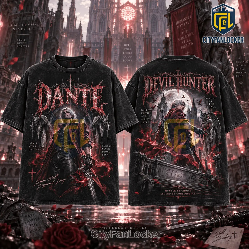 Devil May Cry Dante Black Washed T-Shirt