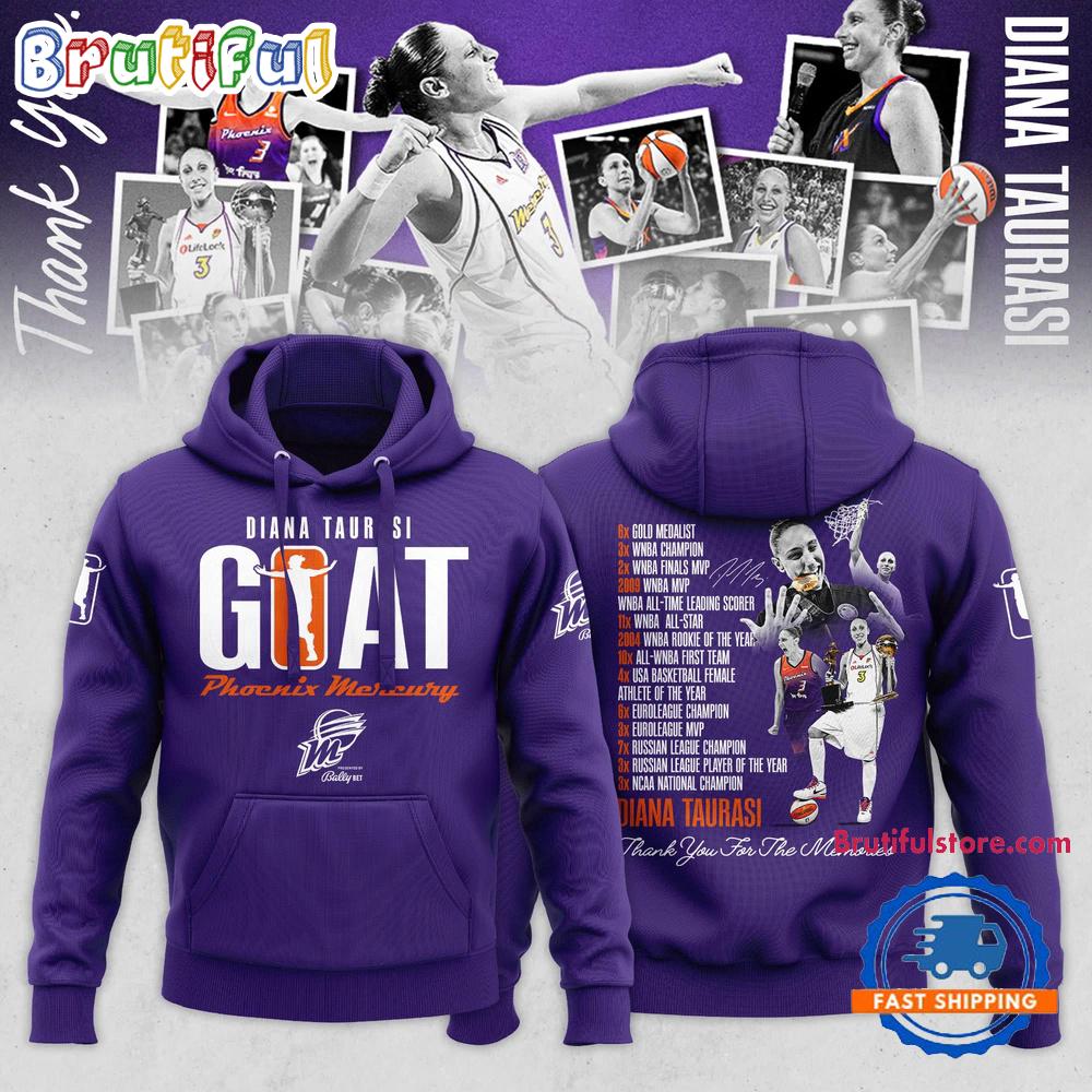 Diana Taurasi Phoenix Mercury Basketball GOAT Graphics Design Hoodie