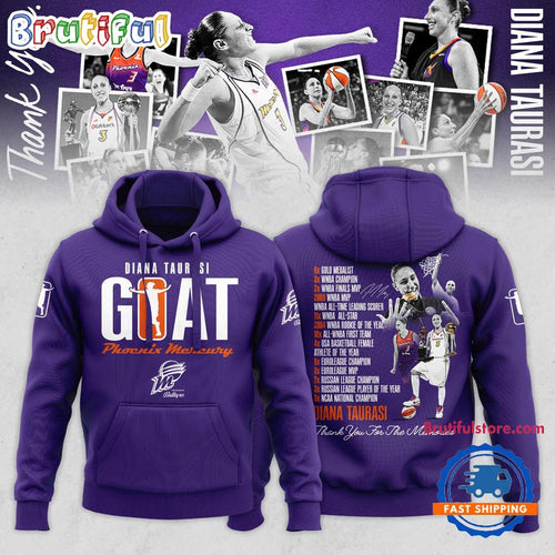 Diana Taurasi Phoenix Mercury Basketball GOAT Graphics Design Hoodie