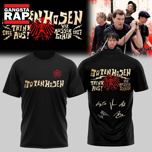 Die Toten Hosen Trink Aus Wir Müssen Gehen Tour 2026 27 Black 3D Shirt , Music Trending 3D Shirt