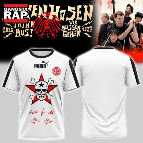 Die Toten Hosen Trink Aus Wir Müssen Gehen Tour 2026 27 White T Shirt , Music Trending 3D Shirt