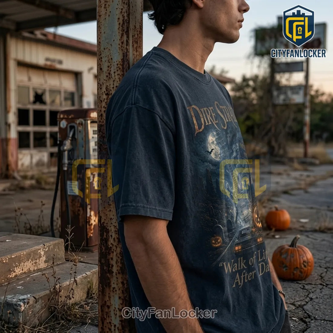 Dire Straits Walk of Life Haunted Highway Cotton T-Shirt
