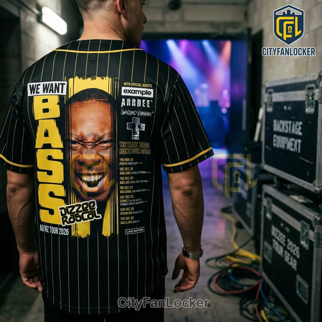 Dizzee Rascal We Want Bass 2026 Tour Black Baseball Jersey