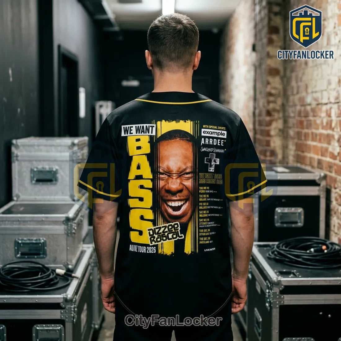 Dizzee Rascal We Want Bass 2026 Tour Black Baseball Jersey