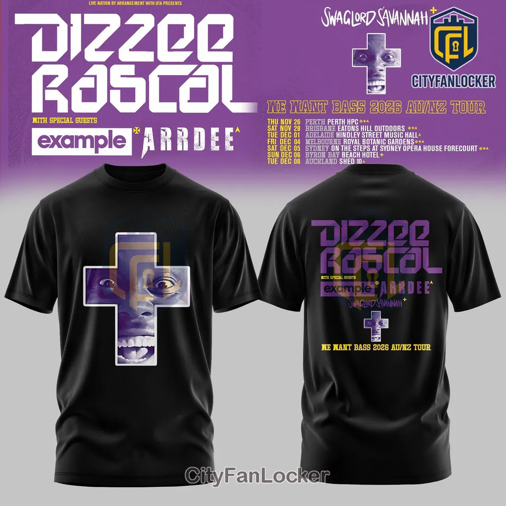 Dizzee Rascal We Want Bass 2026 Tour Black Hoodie