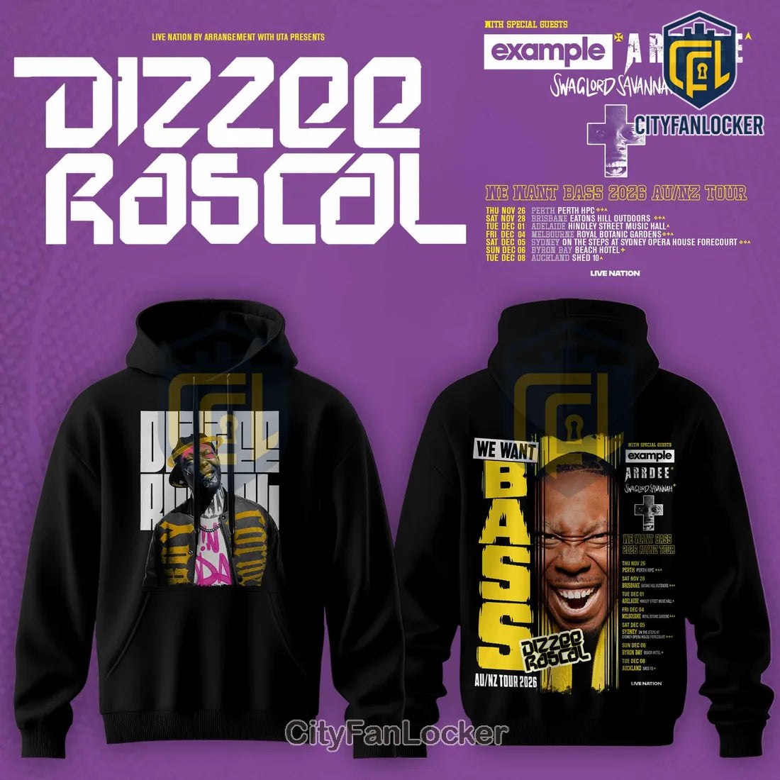 Dizzee Rascal We Want Bass Concert 2026 Pullover Hoodie