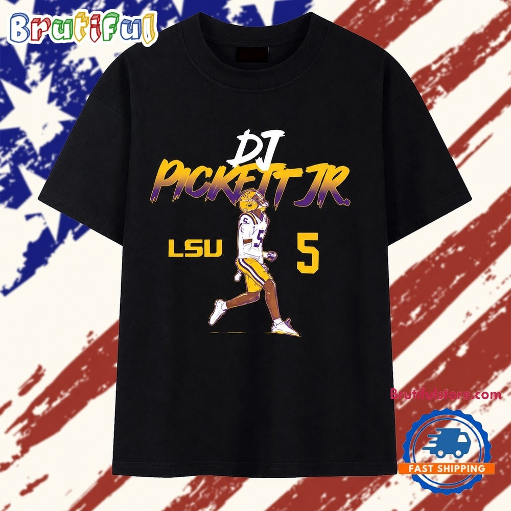 DJ Pickett Jr. 5 LSU Tigers Football Pose T Shirt