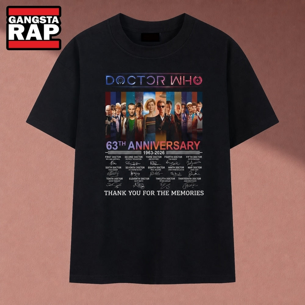Doctor Who 63rd Anniversary 1963 2026 Signatures Graphic T Shirt, Music 2D Shirt