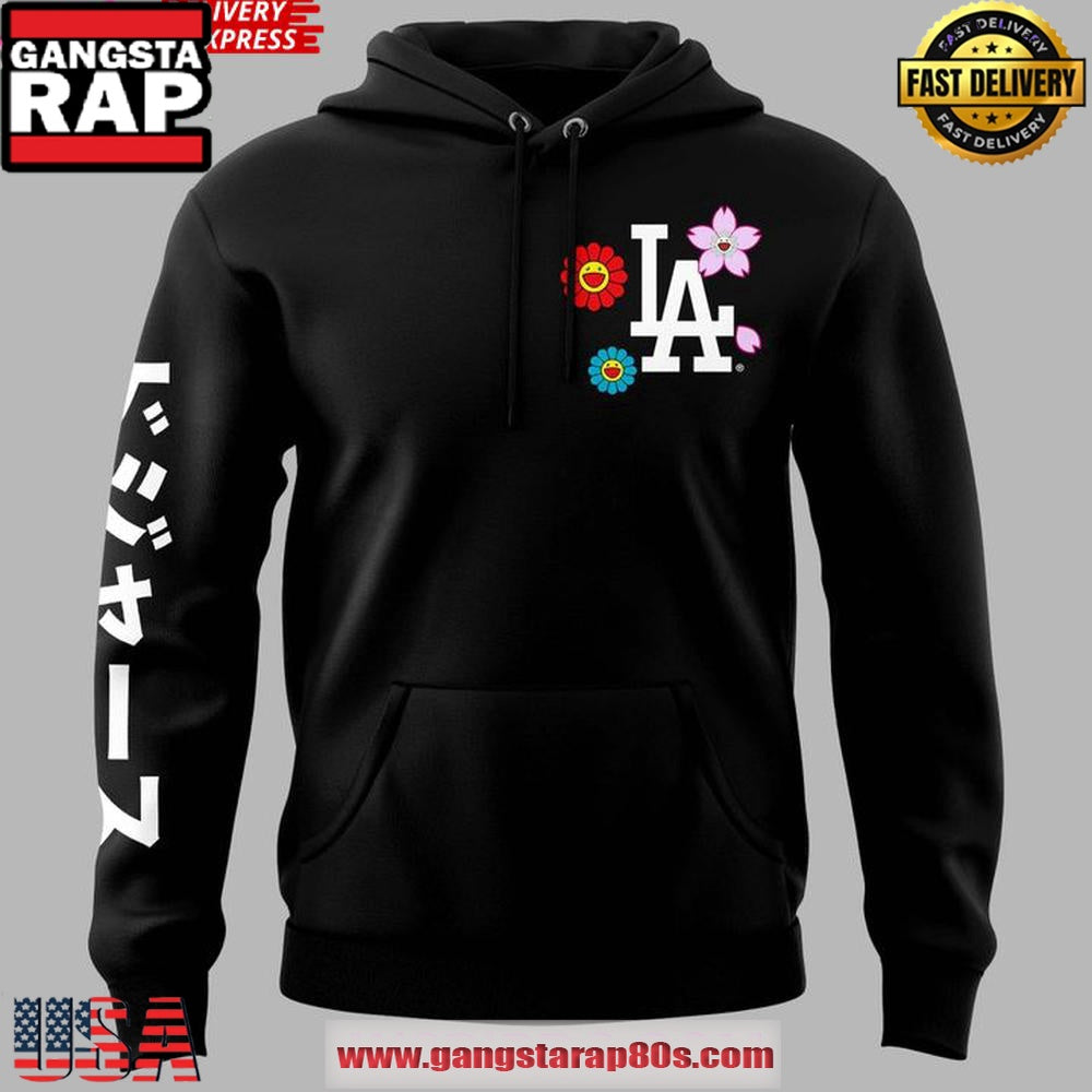 Dodgers x Takashi Murakami 2025 MLB Black Unisex Hoodie