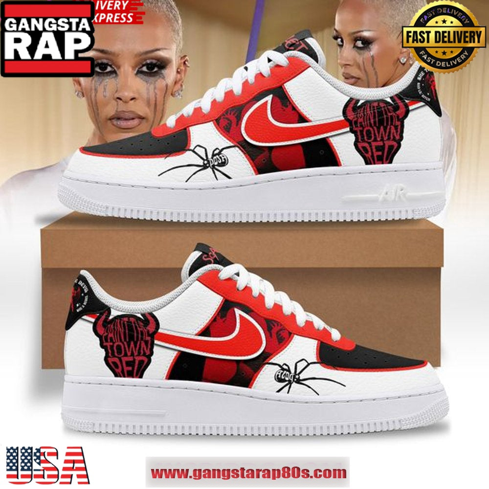 Doja Cat Paint The Town Red Air Force 1 Running Sneakers Shoes