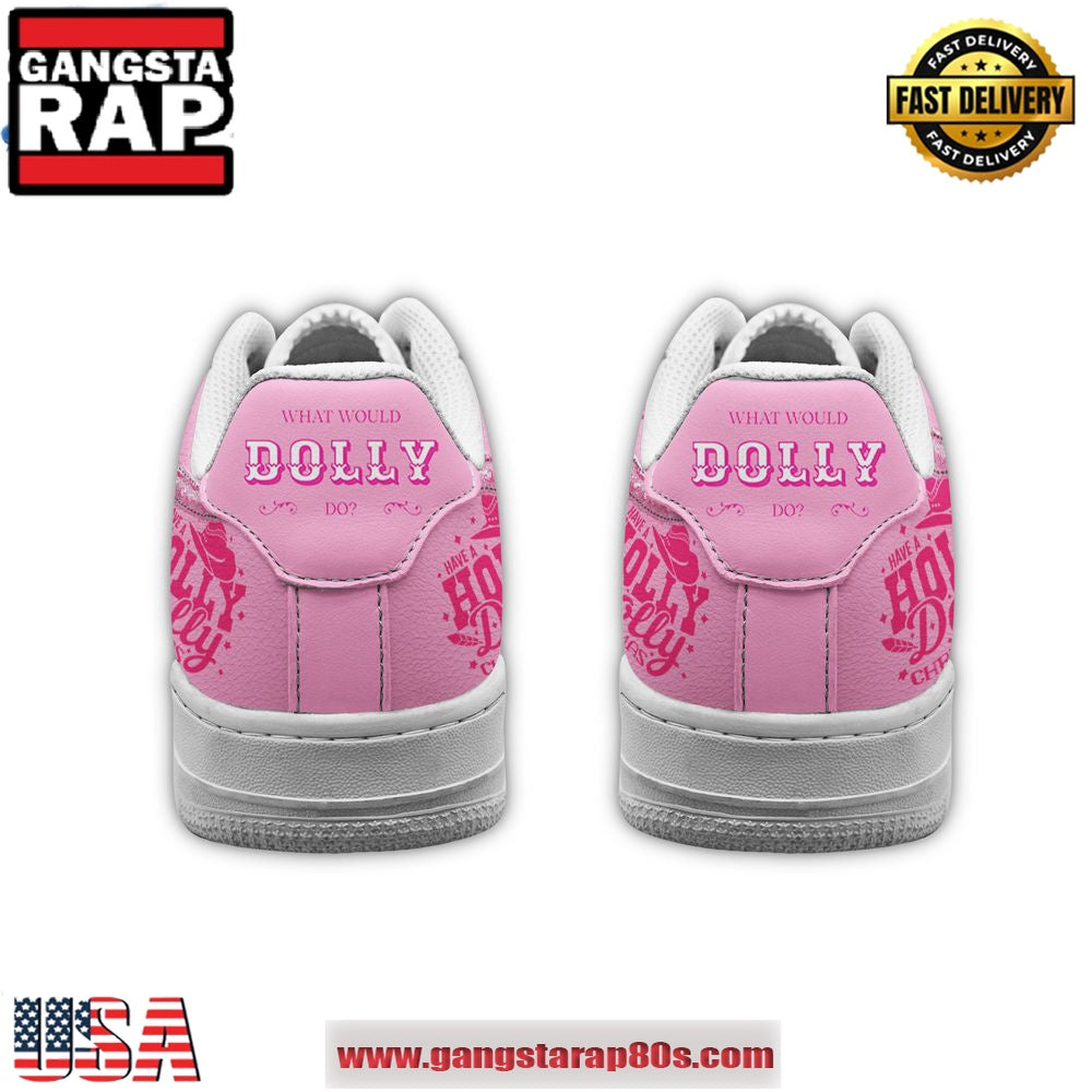 Dolly Parton Christmas 2024 Limited Edition Pink Air Force 1 Running Sneakers Shoes