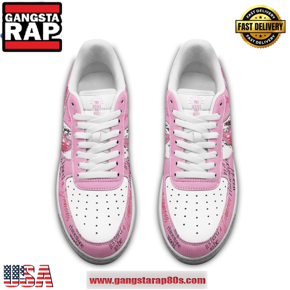 Dolly Parton Christmas 2024 Limited Edition Pink Air Force 1 Running Sneakers Shoes