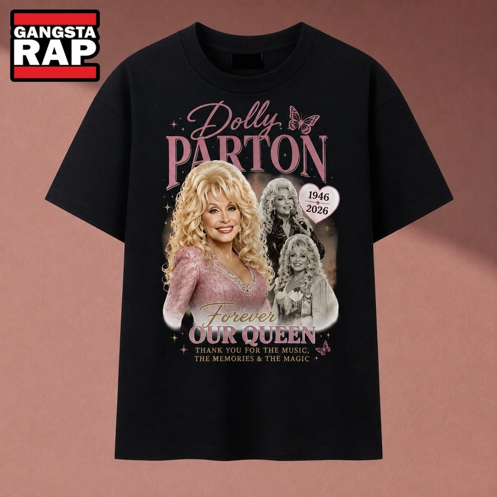 Dolly Parton Forever Our Queen Pink Vintage Heart Graphic T Shirt, Music 2D Shirt