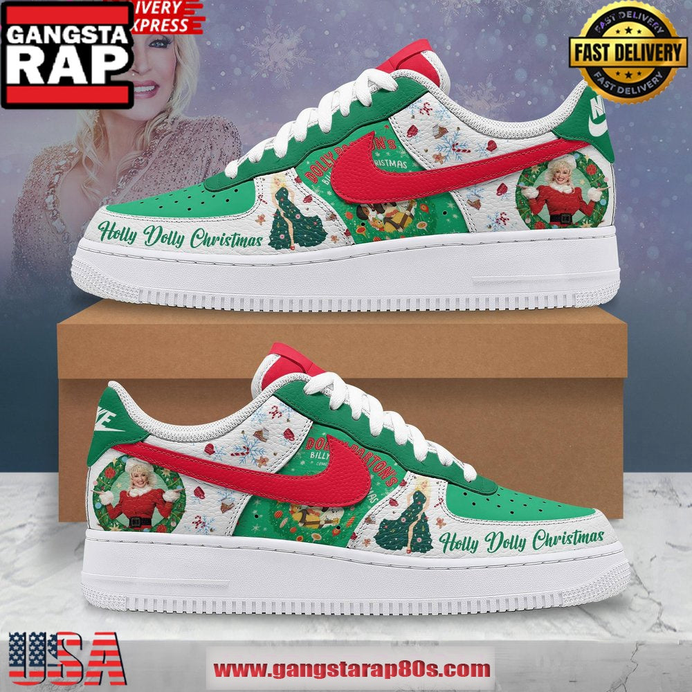 Dolly Parton Holly Dolly Christmas Limited Edition Air Force 1 Running Sneakers