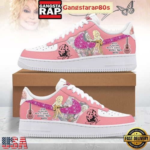 Dolly Parton Wild Flowers Don’t Care Where They Grow Special Edition Air Force 1 Shoes Running Sneakers