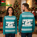 Dolphins Reindeer Logo Ugly Christmas Sweater