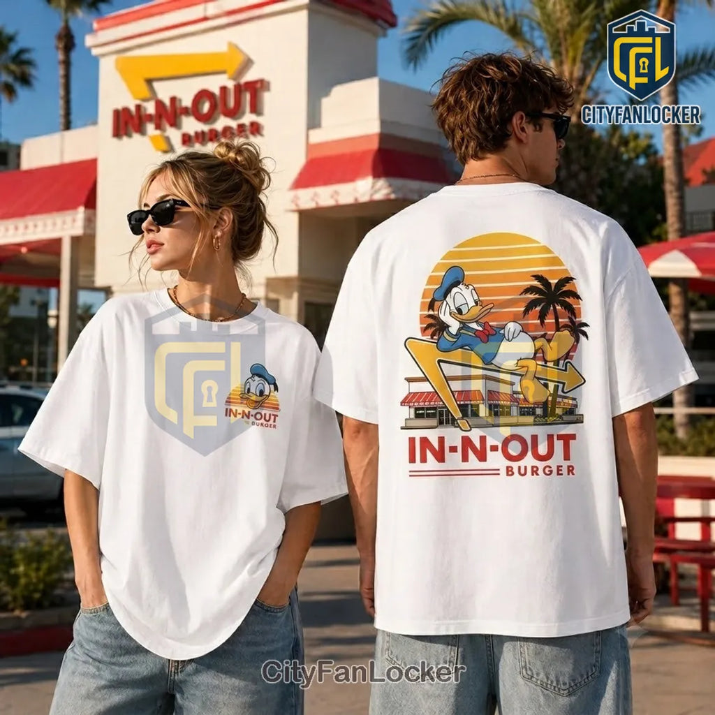 Donald Duck In-N-Out Burger White T-Shirt
