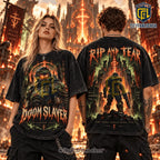 Doom Slayer Hellfire Battle Distressed T-Shirt
