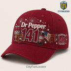 Dr Pepper 141st Anniversary Burgundy Baseball Cap