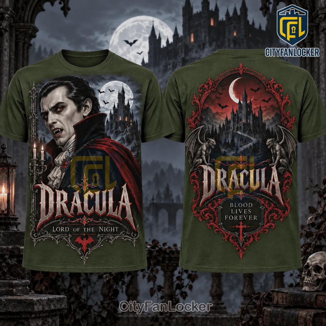 Dracula Blood Lives Forever Gothic Shirt