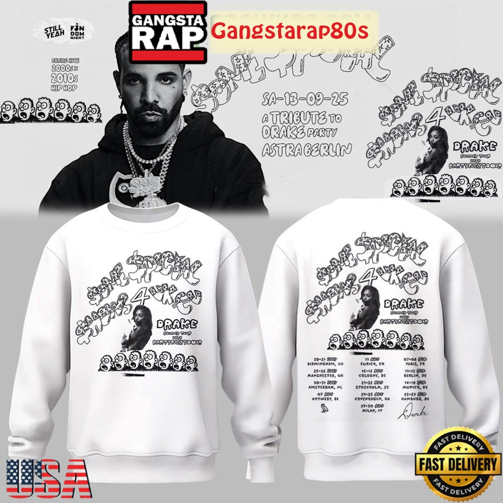 Drake Some Special Show 4U New Tour White New Design Hoodie