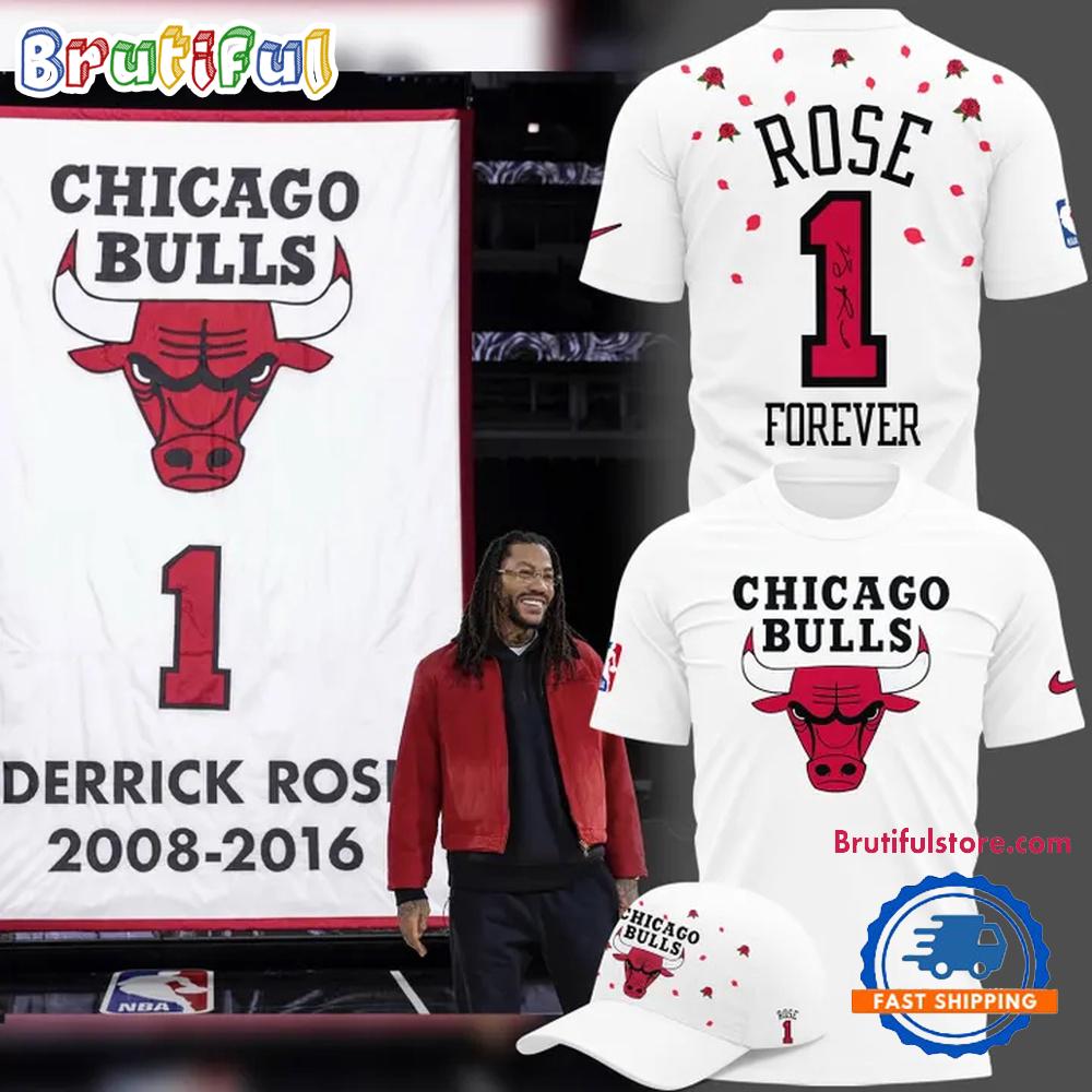 D-Rose Chicago Bulls 2026 Limited Edition SIGNED White T Shirt