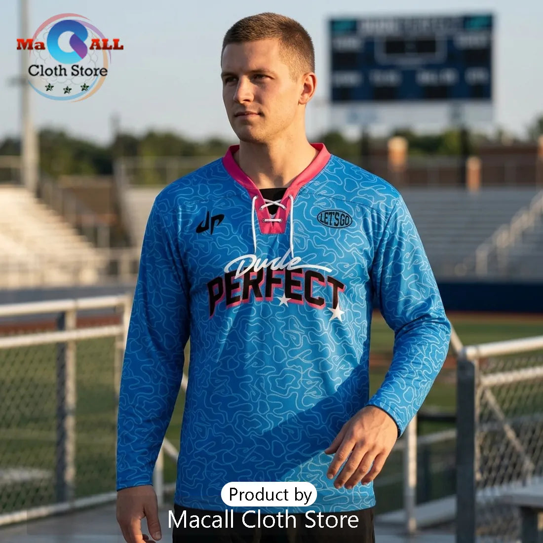 Dude Perfect Squad Games Tour 2026 Personalized Blue Hockey Jersey